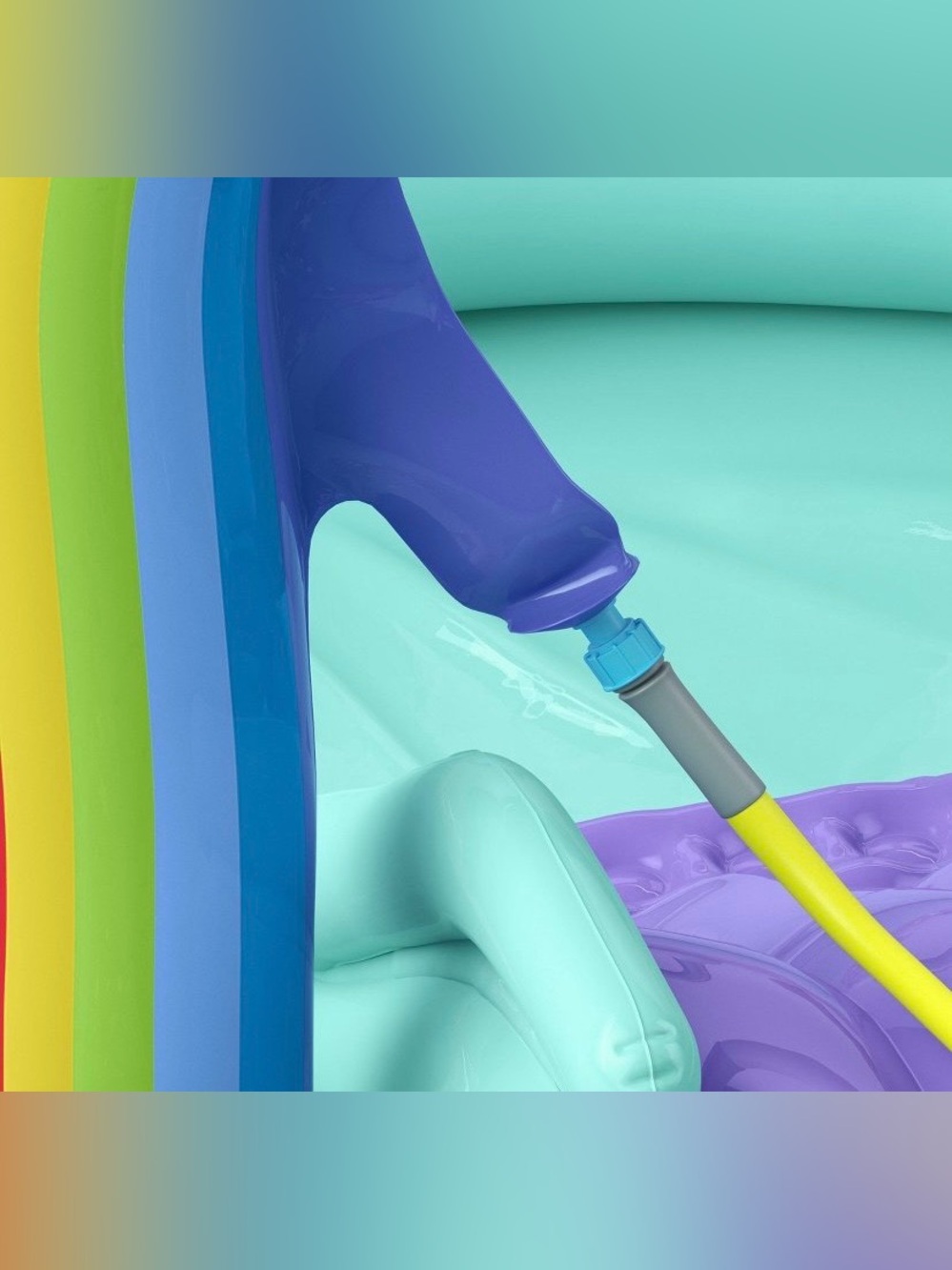 Sun Squad Unicorn Rainbow Inflatable Splash Play Center Kiddie Pool NEW 18M+ - Picture 4 of 5